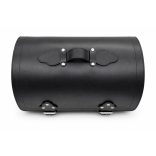 Prémium valódi bőr hátsó hengertáska – fekete, 40 cm – 4 mm vastag marhabőr