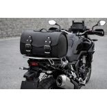 Prémium valódi bőr hátsó hengertáska – fekete, 40 cm – 4 mm vastag marhabőr