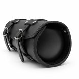 Fekete marhabőr villatáska varrott szegéllyel