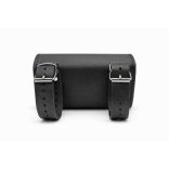 Bőreger Mini Classic fekete marhabőr motoros villatáska horgas kapoccsal, hátulnézet