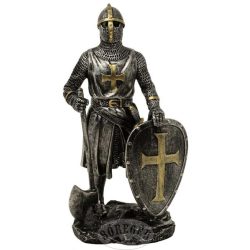 Keresztes lovag ezüst-bronz színű harci fejszével