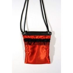 Vörös-fekete csipkés szütyő - Kifutó!