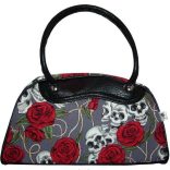 Koponyás rózsás kézi táska