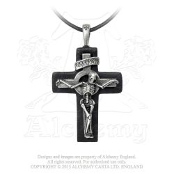 Kereszten csontváz nyaklánc/Occisi Morte