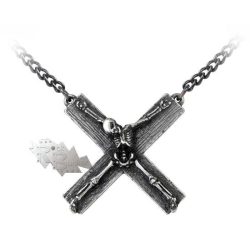 Kereszten csontváz nyaklánc/Crucifacation