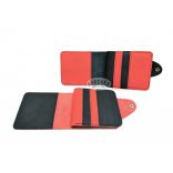 Klasszikus bőr pénztárca /fekete-piros/