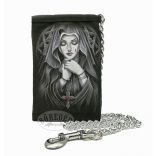 Mintás szövet pénztárca lánccal