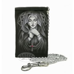 Mintás szövet pénztárca lánccal