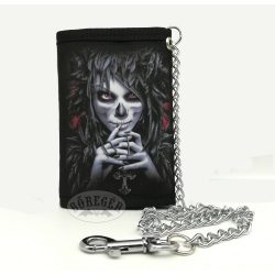 Mintás szövet pénztárca /Cukorkoponyás/