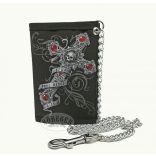 Mintás szövet pénztárca /Koponyás keresztes/
