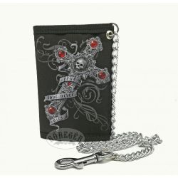 Mintás szövet pénztárca /Koponyás keresztes/