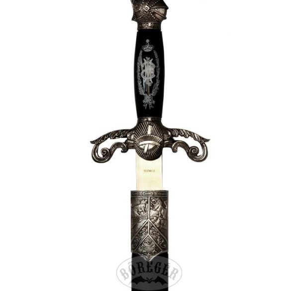 Dísztőr lovag sisakkala a markolatán