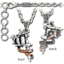 Tatto gun necklace