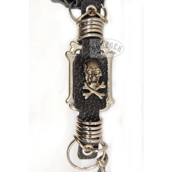 Csontos koponya díszes pénztárcalánc